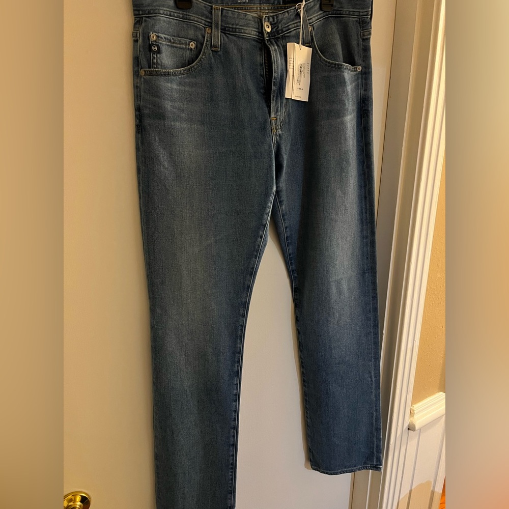 AG Adriano Goldschmied Jeans Mens 34x34 Blue The Graduate Tailored Leg Stretch